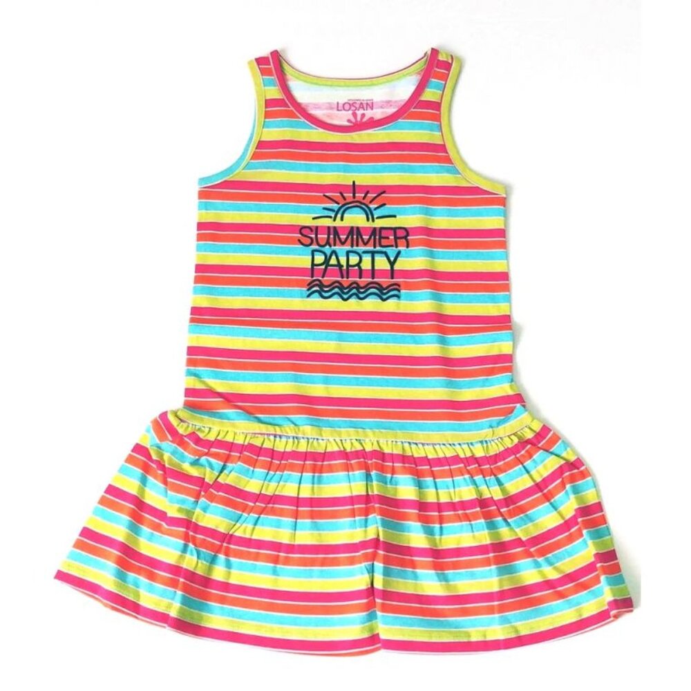 Losan - Girls' Vibrant Striped Summer Dress, size 2